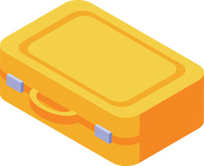 Poster - Yellow briefcase standing upright, ready for a business trip or a day at the office