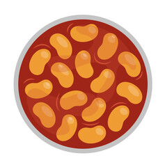 baked beans flat vector illustration clipart