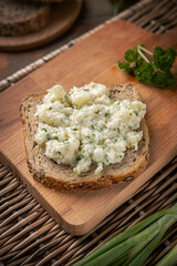 Canvas Print - Potato salad with green onions