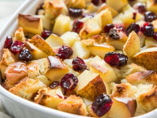 Pear and Cranberry Bread Pudding Breakfast Casserole: A Delicious Morning Treat