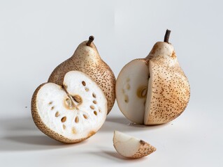 Succulent Chinese Pear: A Photographic Study on a White Canvas