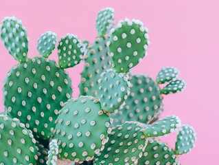 Pink Paradise: Stunning Closeup of Decorative Cactus in Pot