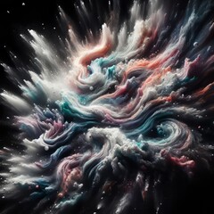 Canvas Print - 105 6. Galactic Chalk Storm_ Cosmic-themed chalk pieces and dust