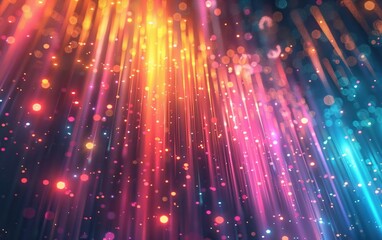 Poster - Vibrant abstract background with colorful light streaks and bokeh effects, perfect for festive, creative, and artistic design projects.