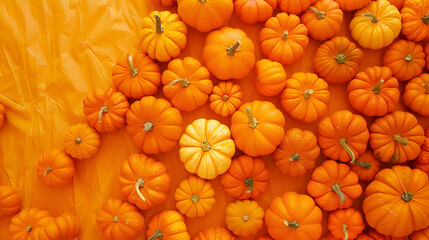 Wall Mural - Bright pumpkin orange background with a bold, minimalistic 