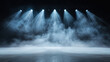 © tonstock - Empty stage with dramatic lighting and smoky atmosphere, perfect for performances, theater, concerts, showcases or any creative projects.