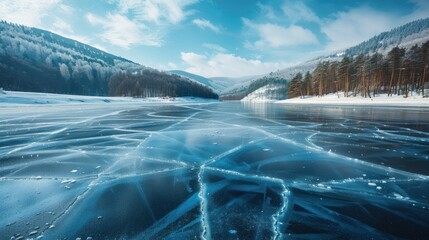 Poster - Frozen Lake in a Winter Wonderland