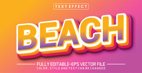 Poster - Beach font Text effect editable