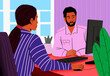 © Westend61 - Businesswoman discussing with coworker on desktop PC at office