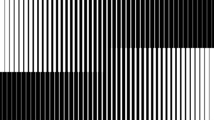 Leinwandbilder - Line Halftone Gradient Effect Pattern. Vertical Straight Lines Background. Black and White Abstract Texture with Parallel Stripes Thick to Thin. Vector Illustration.
