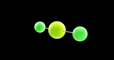 Poster - Magnesium chloride molecule, rotating 3D model of chlorides, looped video on a black background