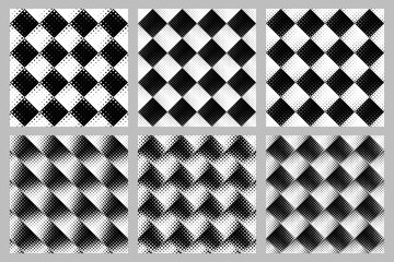 Poster - Seamless abstract dot pattern background design set -  vector graphic