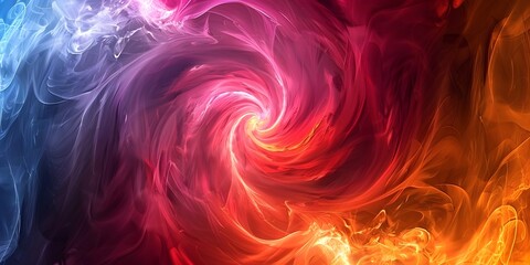 Poster - Mesmerizing Spiral of Vibrant Color Waves Representing Digital Chaos and Beauty
