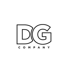 Wall Mural - Letter D and G, DG logo design template. Minimal monogram initial based logotype.