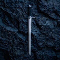 Wall Mural - Mysterious sword in dark cave