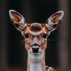 Sticker - Close-up portrait of a curious deer