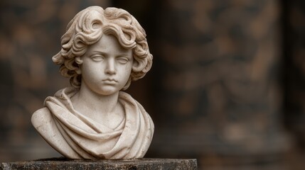 Sticker - Pensive stone statue of a young girl