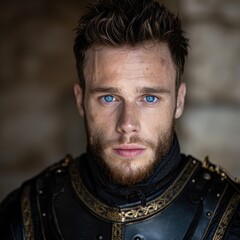 Wall Mural - Intense blue-eyed man with beard