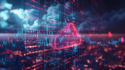 Poster - Sleek and High Tech Cloud Computing Concept for Real Time Financial Trading and Analytics