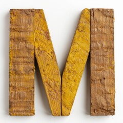 Poster - Weathered wooden planks with yellow lichen