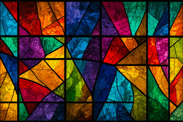 Wall Mural - stained glass with beautiful patterns and iridescence