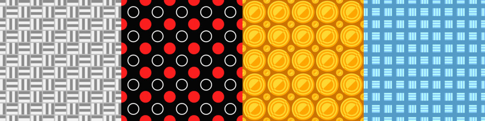 Poster - Seamless geometric threetone pattern set