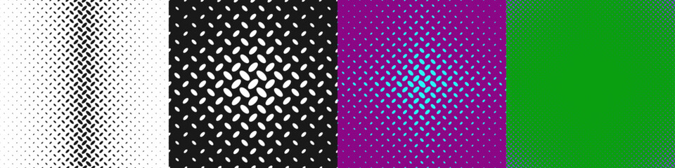 Poster - Abstract geometric halftone pattern set