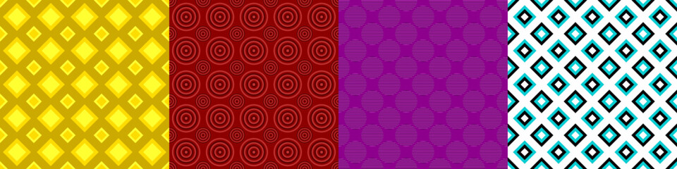 Poster - Seamless geometric threetone pattern set