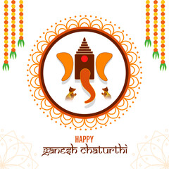 Wall Mural - Vector illustration of Happy Ganesh Chaturthi social media feed template