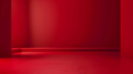 Wall Mural - Solid red background with abstract V shapes, raw and modern design in a 16:9 aspect ratio.