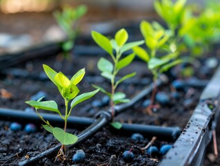 Efficient Drip Irrigation for Lush Blueberry Beds: A Visual Guide