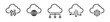 © Yunus - Cloud computing web icon set. Set of 5 outline icons related to cloud technology, data center, connection network, digital service, database platform. Linear icon collection.