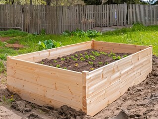 Wall Mural - Building a Durable Wooden Raised Garden Bed Frame: Step-by-Step Guide