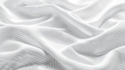 White synthetic sport fabric texture showing breathable material.