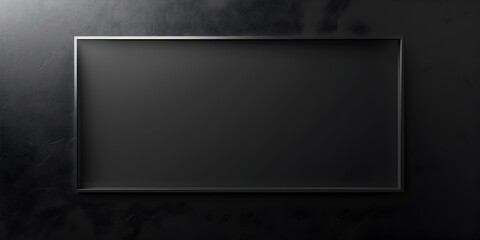 Poster - Minimalist Frame with Thin White Border on Black Background for Digital Concept and Copy Space