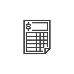 Fototapete - Financial Statement line icon