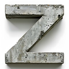 3D Concrete Z Letter with Rough Edges and Speckles