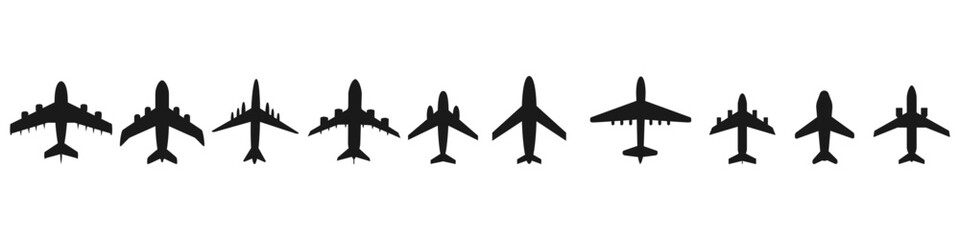 Aircraft icon vector set. Plane illustration sign collection. Airplane symbol. Travel logo.