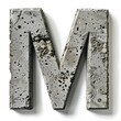 © SkoldPanda - 3D Concrete Letter M with Rough Edges and Speckles