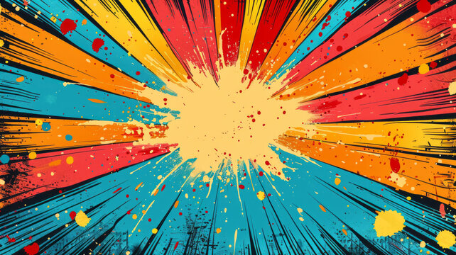 Typography design a blank colorful pop art background.generative ai