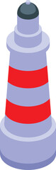 Sticker - Isometric icon of a traditional lighthouse signaling to boats