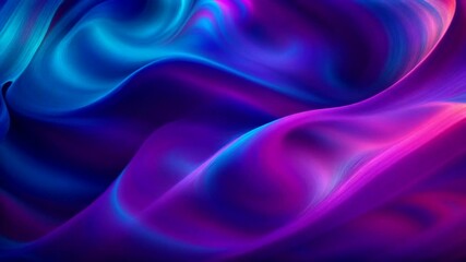 Wall Mural - Looped 3D animation of energy dynamic abstract footage with glowing plasma swirling lines, waves, shapes in psychedelic rainbow seamless pattern on neon background with kaleidoscopic motion effect.