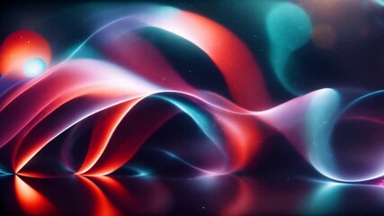 Wall Mural - Looped 3D animation of energy dynamic abstract footage with glowing plasma swirling lines, waves, shapes in psychedelic rainbow seamless pattern on neon background with kaleidoscopic motion effect.