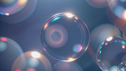 Wall Mural - looped seamless pattern animation of energy dynamic abstract footage with glowing 3d bubble in vibra