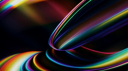Wall Mural - looped 3d animation of energy dynamic abstract footage with glowing plasma swirling lines, waves, sh