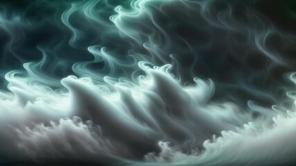 Wall Mural - looped seamless pattern animation of energy dynamic abstract footage with smoke, cloud or vapor on d