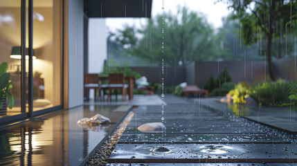 Wall Mural - rain in the garden