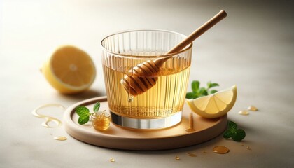 Wall Mural - honey drinks with lemon