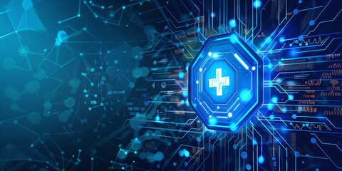 Poster - Background of a tech health care innovation concept modern