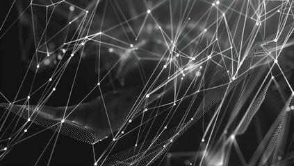 Intricate Web of White Lines and Dots